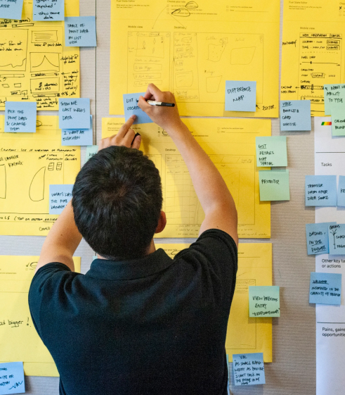 A soul immersed in ideation, actively crafting and conceptualizing user flows